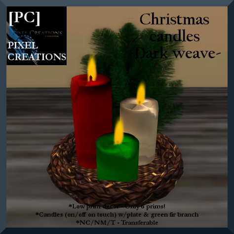 PIXEL CREATIONS - CHRISTMAS CANDLES DARK WEAVE Blog