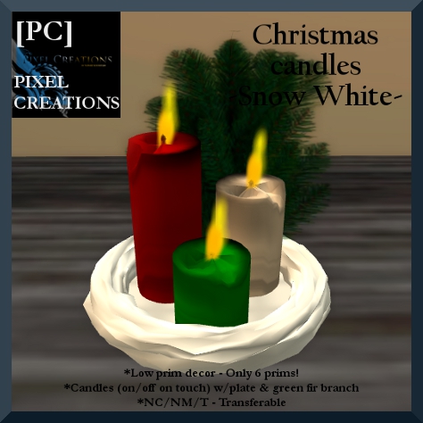 PIXEL CREATIONS - CHRISTMAS CANDLES SNOW WHITE Blog