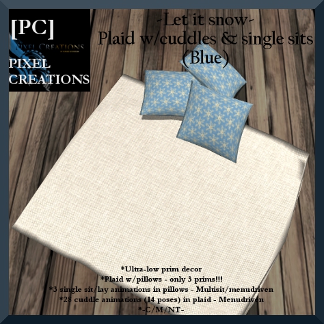 PIXEL CREATIONS - LET IT SNOW PLAID W CUDDLES AND SINGLE SITS BLUE Blog