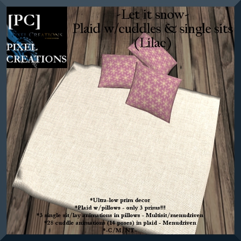 PIXEL CREATIONS - LET IT SNOW PLAID W CUDDLES AND SINGLE SITS LILAC Blog