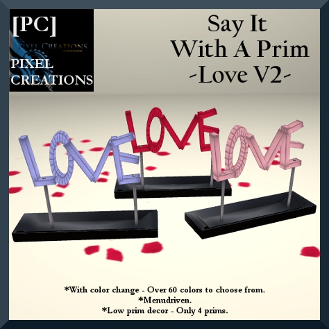 LLHPIXEL CREATIONS - SAY IT WITH A PRIM LOVE V2