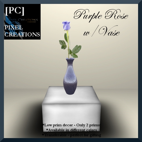 PIXEL CREATIONS - PURPLE ROSE WITH VASE Blog