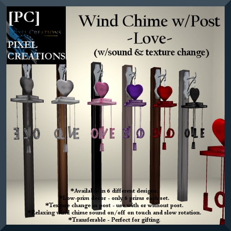 PIXEL CREATIONS - WIND CHIME W POST LOVE Blog