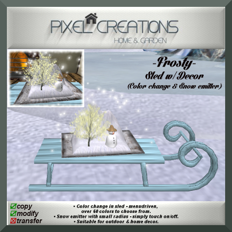 PC PIXEL CREATIONS - FROSTY SLED W DECOR