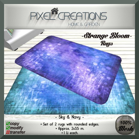 PC PIXEL CREATIONS - STRANGE BLOOM RUGS SET 4